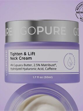 GOPURE Tighten & Lift Neck Cream - Lavender Jar 1.7 oz new/sealed exp 2028
